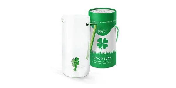 glass four leaf clover carafe